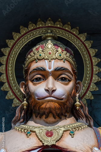 Lord Hanuman statue, Hindu Monkey God, at Rishikesh village in India