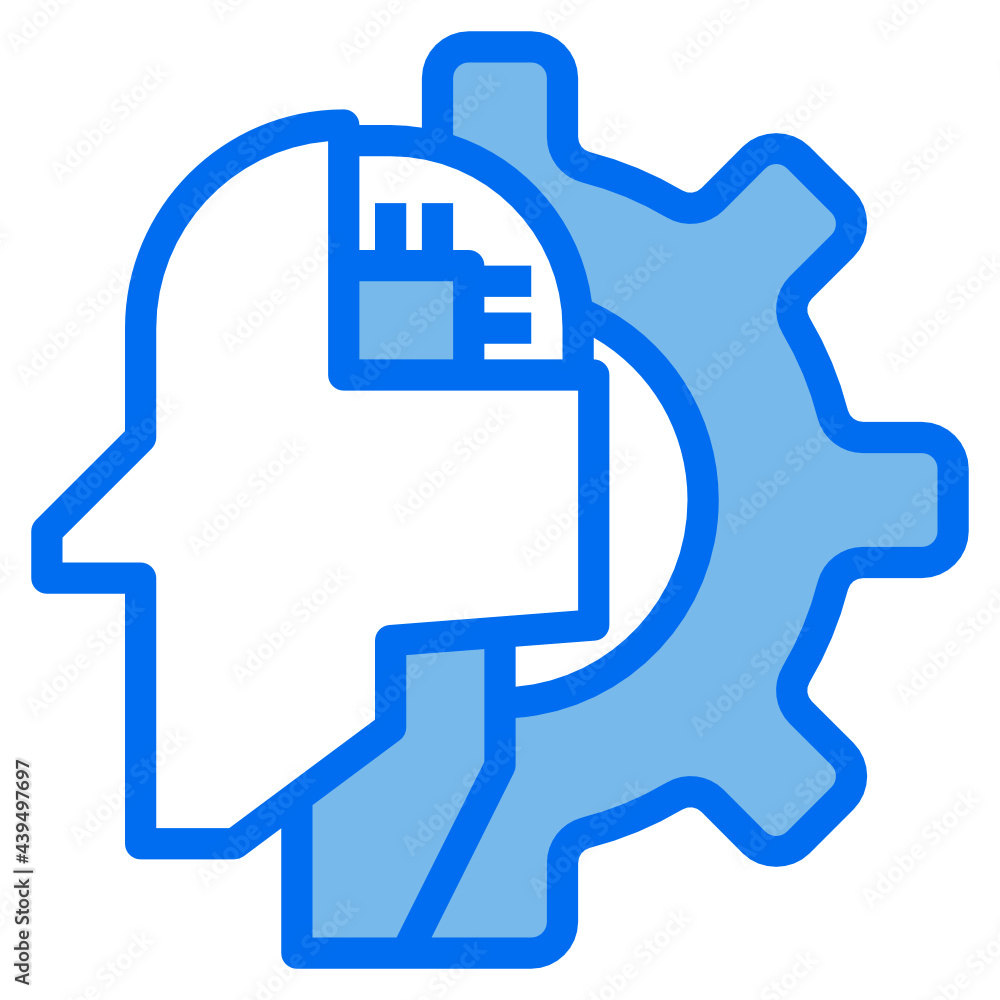 gear blue line icon gear blue line icon