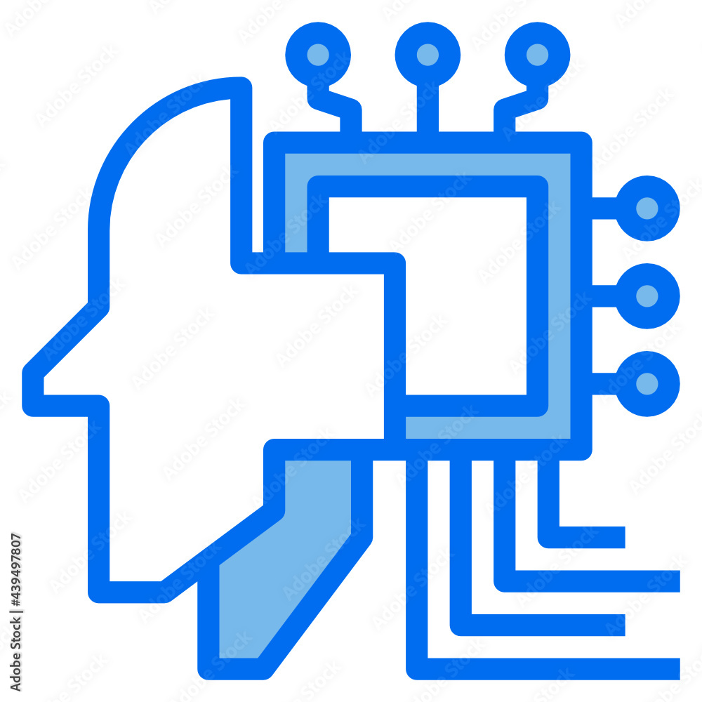 processor blue line icon processor blue line icon