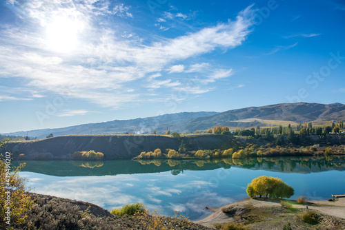 Autumn in Bannockburn Inlet, Central Otago, South Island, New Zealand photo