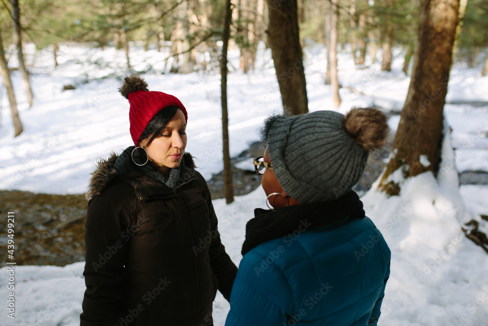 Two Humans Meditate in the Woods Two Humans Meditate in the Woods
