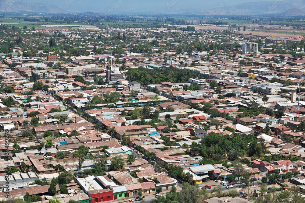 Panoramic view on Los Andes city, Chile