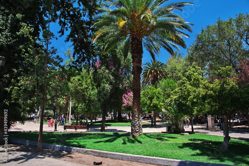 The park in the center of San Felipe, Chile