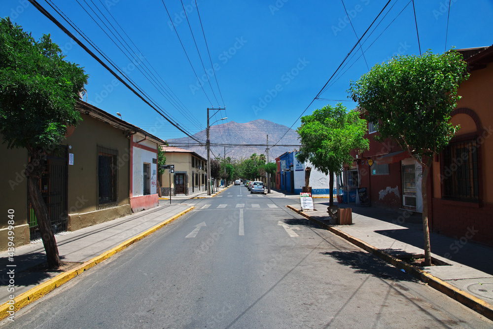 The vintage street in San Felipe, Chile