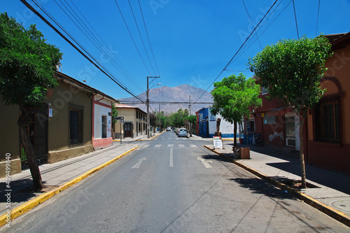 The vintage street in San Felipe, Chile