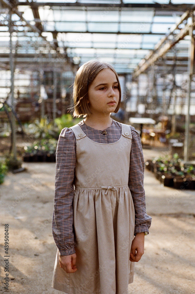 Beautiful Sad Girl In A Greenhouse Beautiful Sad Girl In A Greenhouse