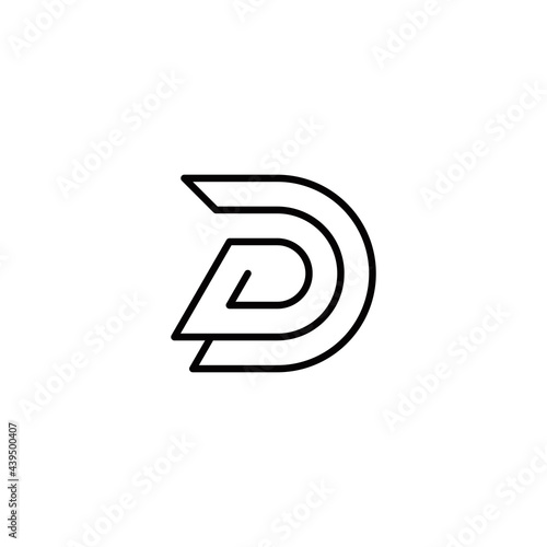d initial logo design vector template