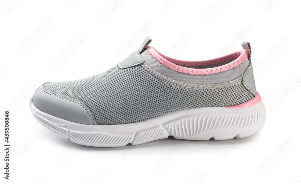 gray sneakers isolated on a white background