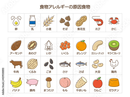 Food allergen vector icon　食物アレルギーの表
