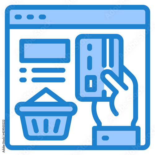credit card blue style icon