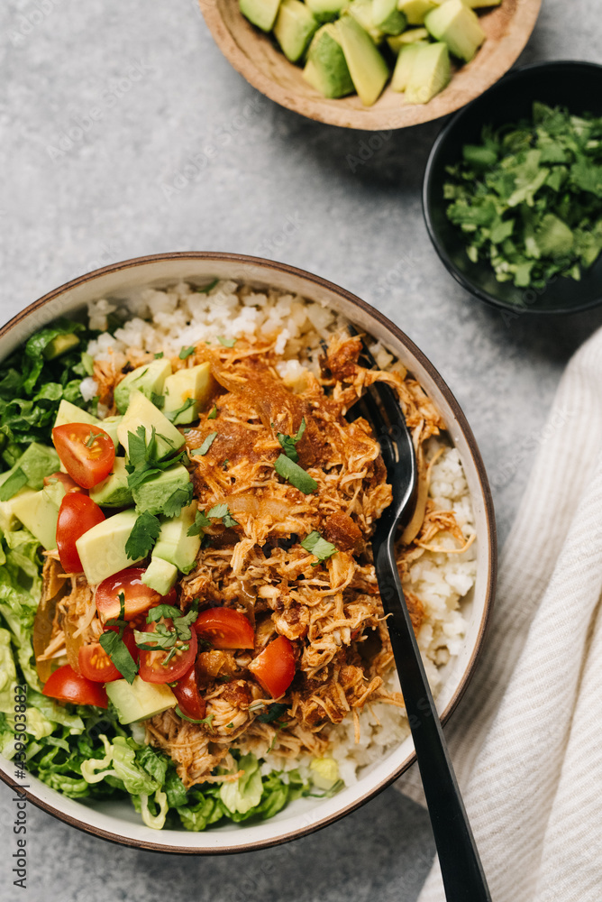 Chicken Tinga Burrito Bowl