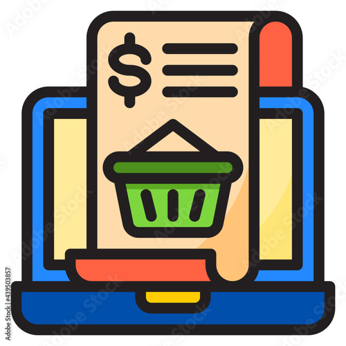 reciept color line style icon