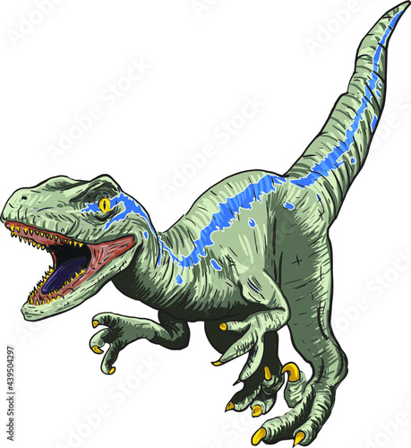 Raptor dinosaur vector illustration