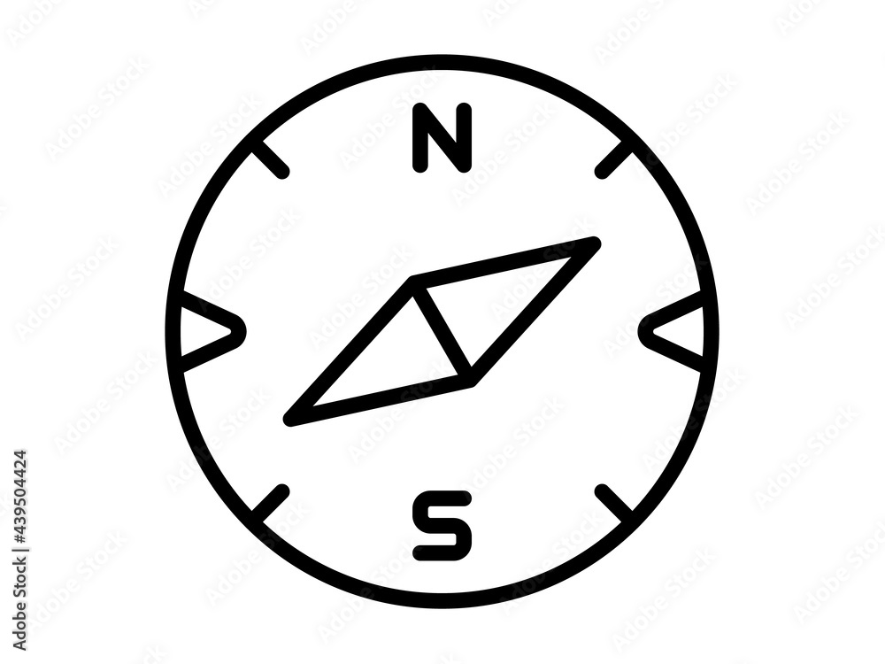 compass single isolated icon with outline style