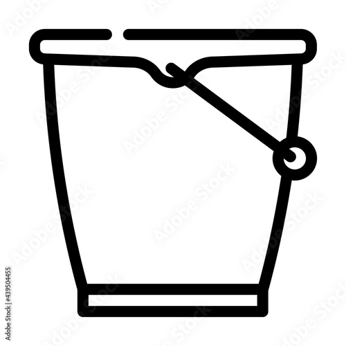 bucket plastic line icon vector. bucket plastic sign. isolated contour symbol black illustration