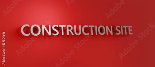Abstract CONSTRUCTION SITE 3D TEXT Rendered Poster (3D Artwork)