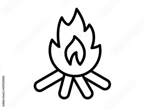 fire bonfire single isolated icon with outline style