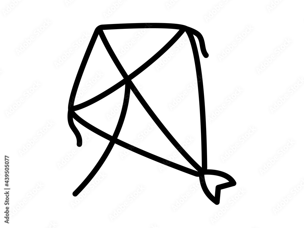 kite single isolated icon with outline style kite single isolated icon with outline style