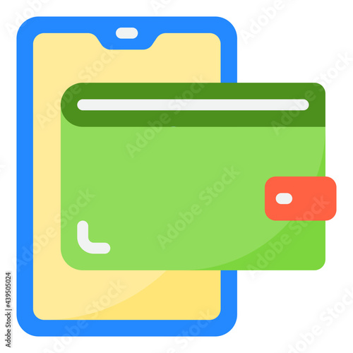 wallet flat style icon