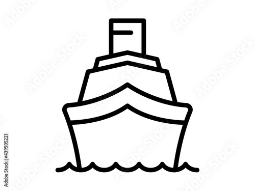 cruiser ship single isolated icon with outline style