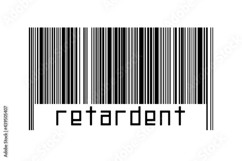 Barcode on white background with inscription retardent below