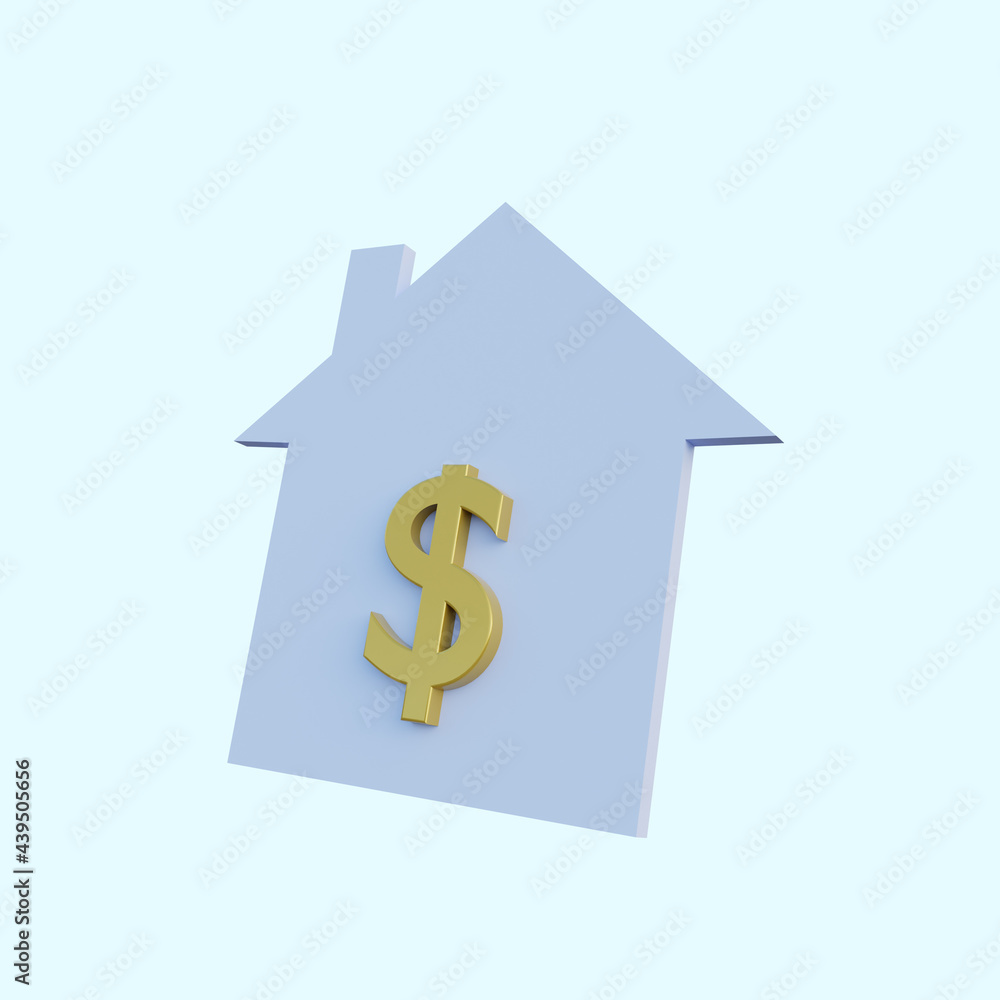 3d illustration house rent icon 3d illustration house rent icon