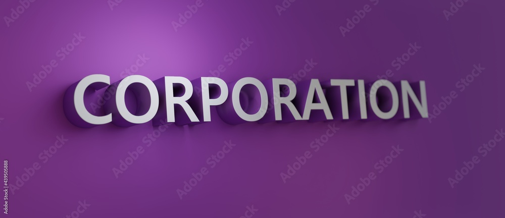 Abstract CORPORATION 3D TEXT Rendered Poster (3D Artwork)