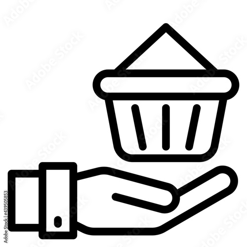 shopping outline style icon