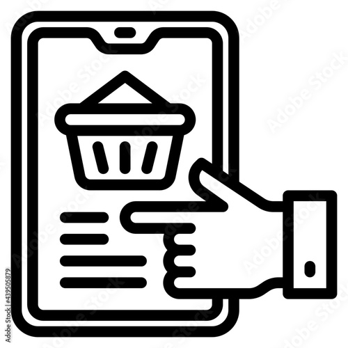 shopping outline style icon