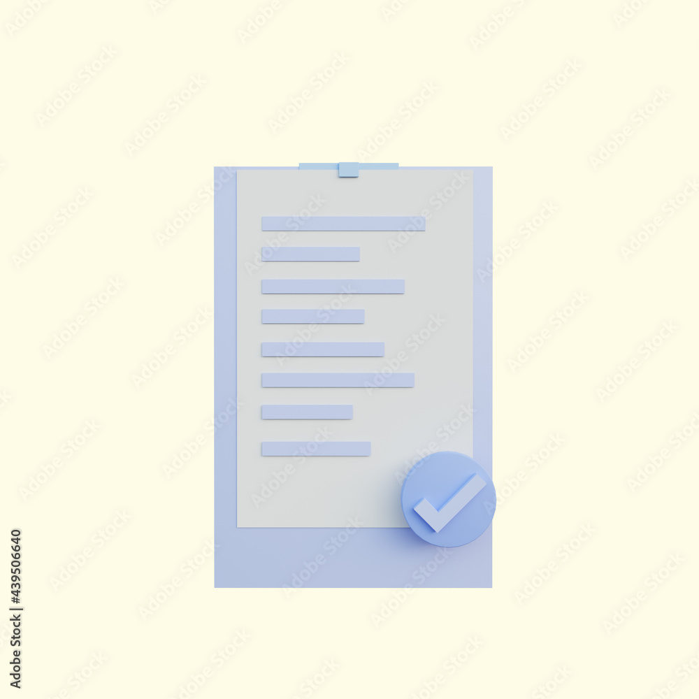 3d illustration checklist paper 3d illustration checklist paper