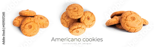Coconut Americano cookies isolated on a white background.