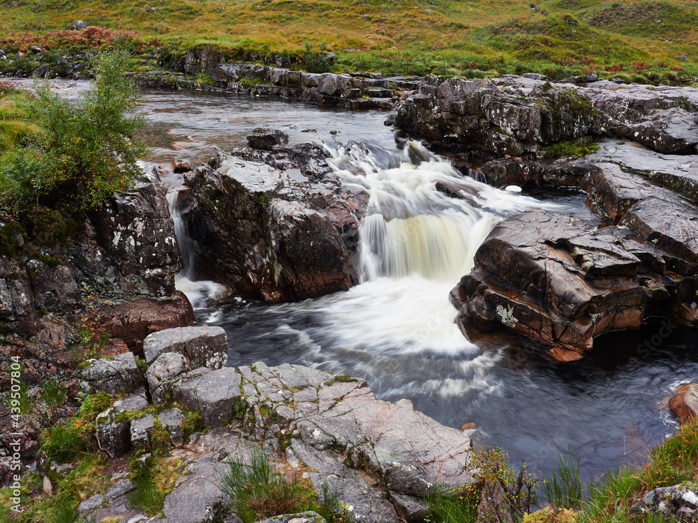 Falls along River Etive flowing through Glen Etive, Scotland. Falls along River Etive flowing through Glen Etive, Scotland.