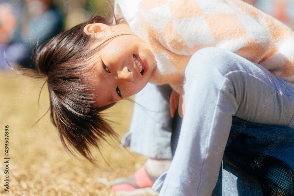 Portrait of Asian little girl outdoor in sunny day Portrait of Asian little girl outdoor in sunny day