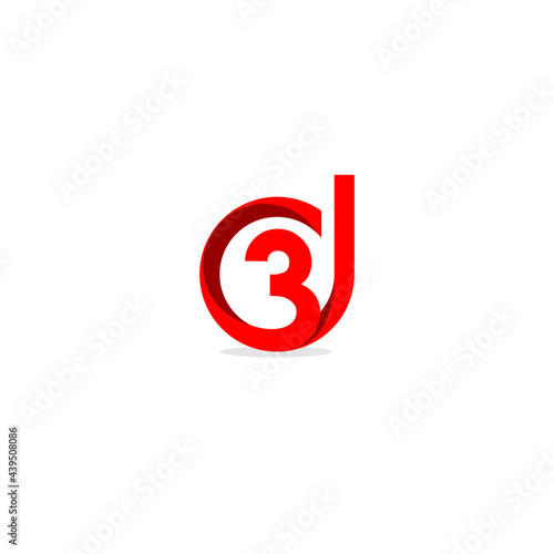 3d logo with red color