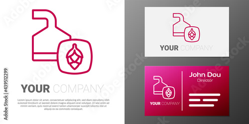 Logotype line Traditional brewing vessels in brewery icon isolated on white background. Beer brewing process. Distillery plant, brewery. Logo design template element. Vector