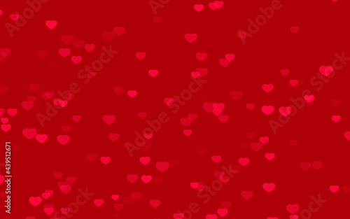 Valentine day red hearts with red background.