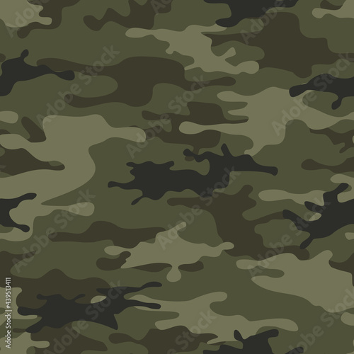 Camouflage seamless pattern from spots. Abstract camo. Military texture. Print on fabric and clothing. Vector illustration