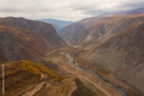 The stunning Grand Canyon of Altai, Russia, beautiful autumn natural scenery. Popular travel destinations in Russia.