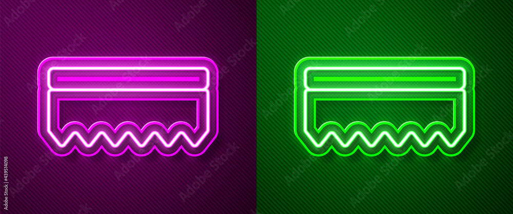 Glowing neon line Sponge icon isolated on purple and green background. Wisp of bast for washing dishes. Cleaning service logo. Vector Glowing neon line Sponge icon isolated on purple and green background. Wisp of bast for washing dishes. Cleaning service logo. Vector