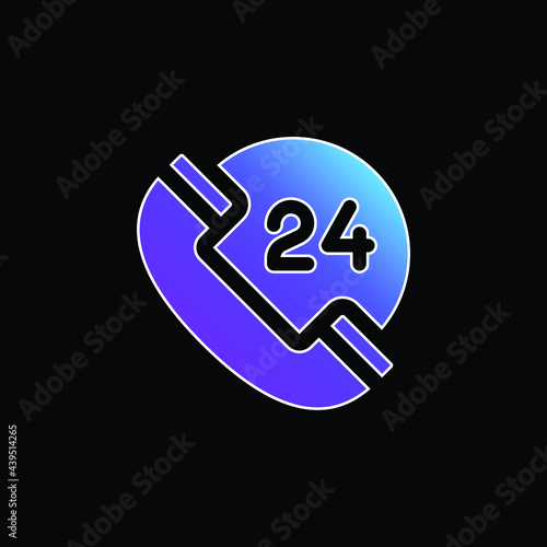 24 Hours blue gradient vector icon