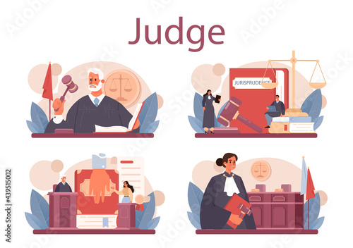 Valokuvatapetti Judge concept set