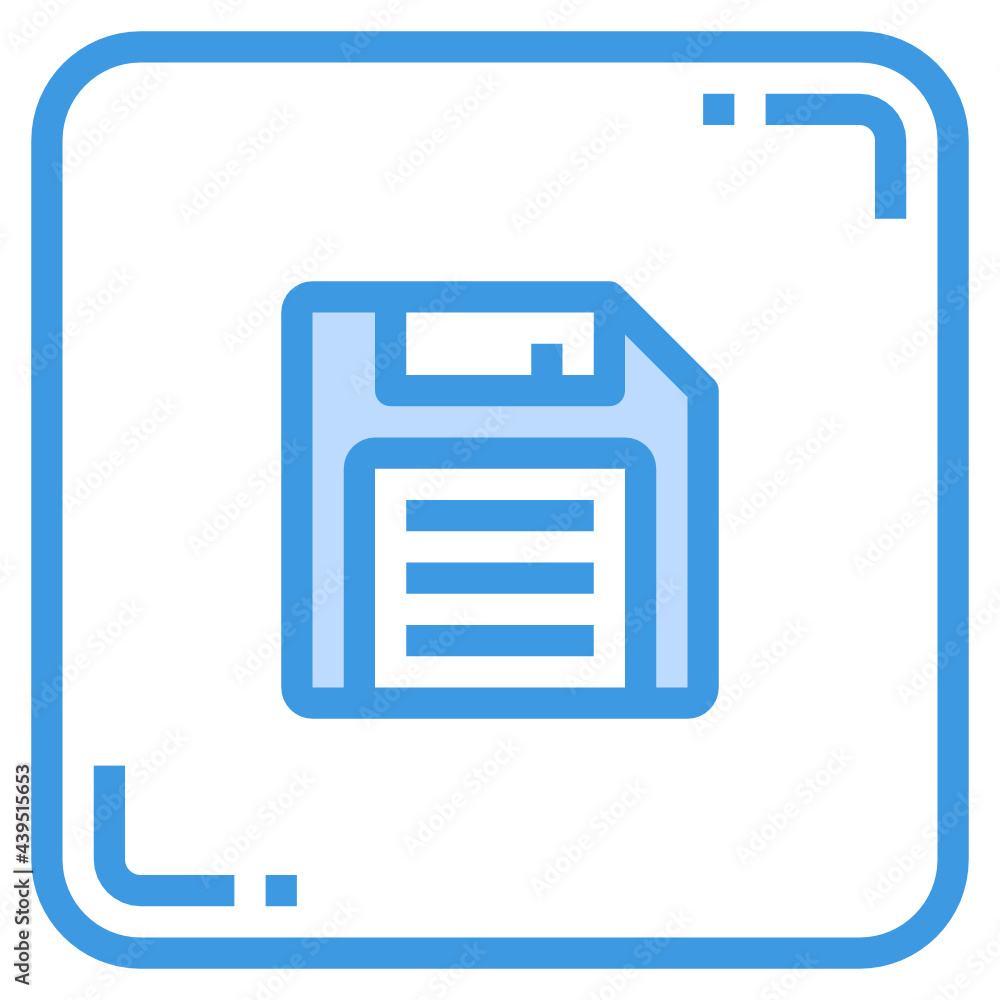 Diskette blue line icon Diskette blue line icon