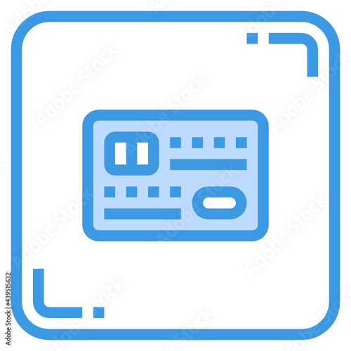 Credit Card blue line icon