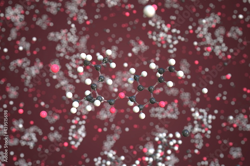 Molecule of pyrethrin, conceptual molecular model. Scientific 3d rendering