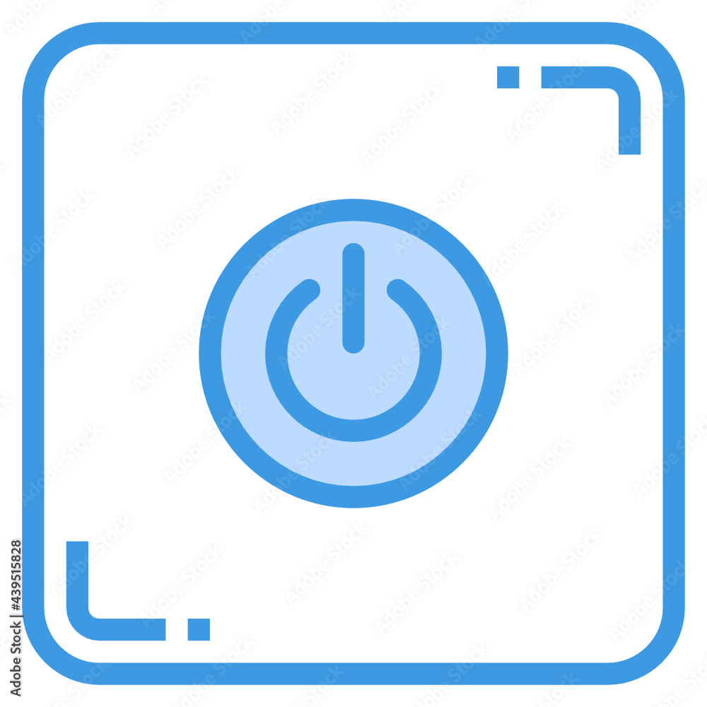 Power Button blue line icon Power Button blue line icon