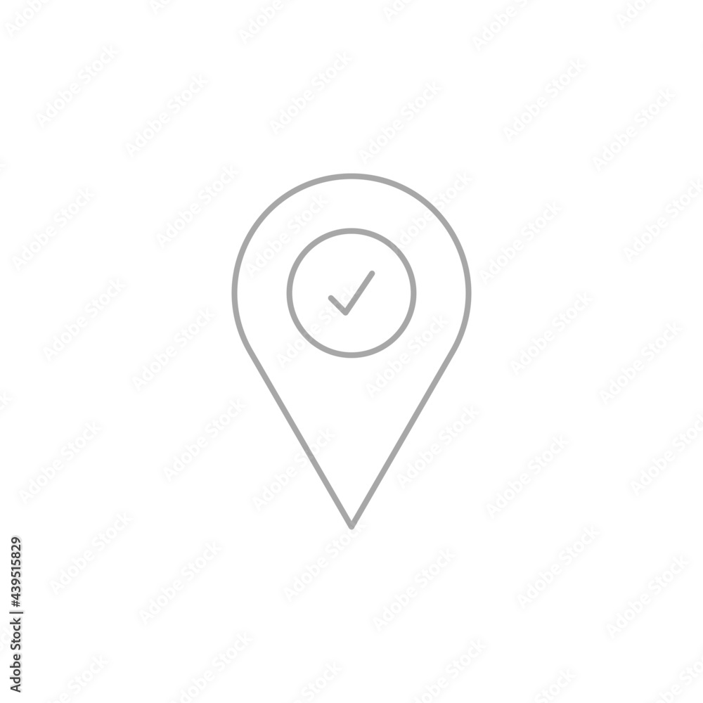 map marker with approve icon isoalted on white background map marker with approve icon isoalted on white background
