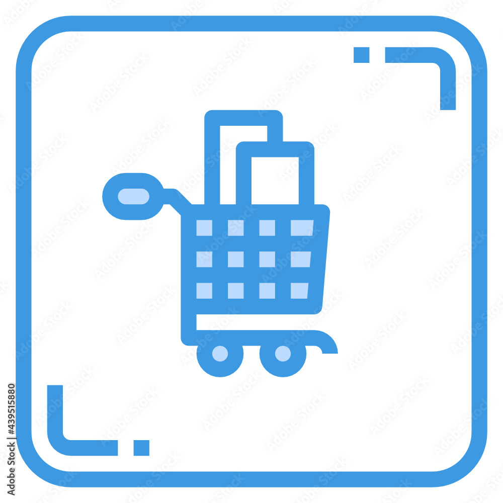 Shopping Cart blue line icon Shopping Cart blue line icon