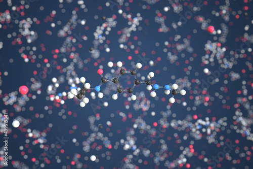 Procarbazine molecule. Conceptual molecular model. Chemical 3d rendering