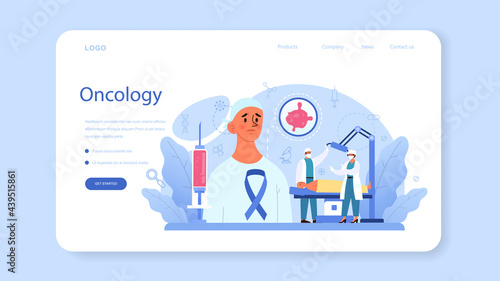 Professional oncologist web banner or landing page. Cancer disease