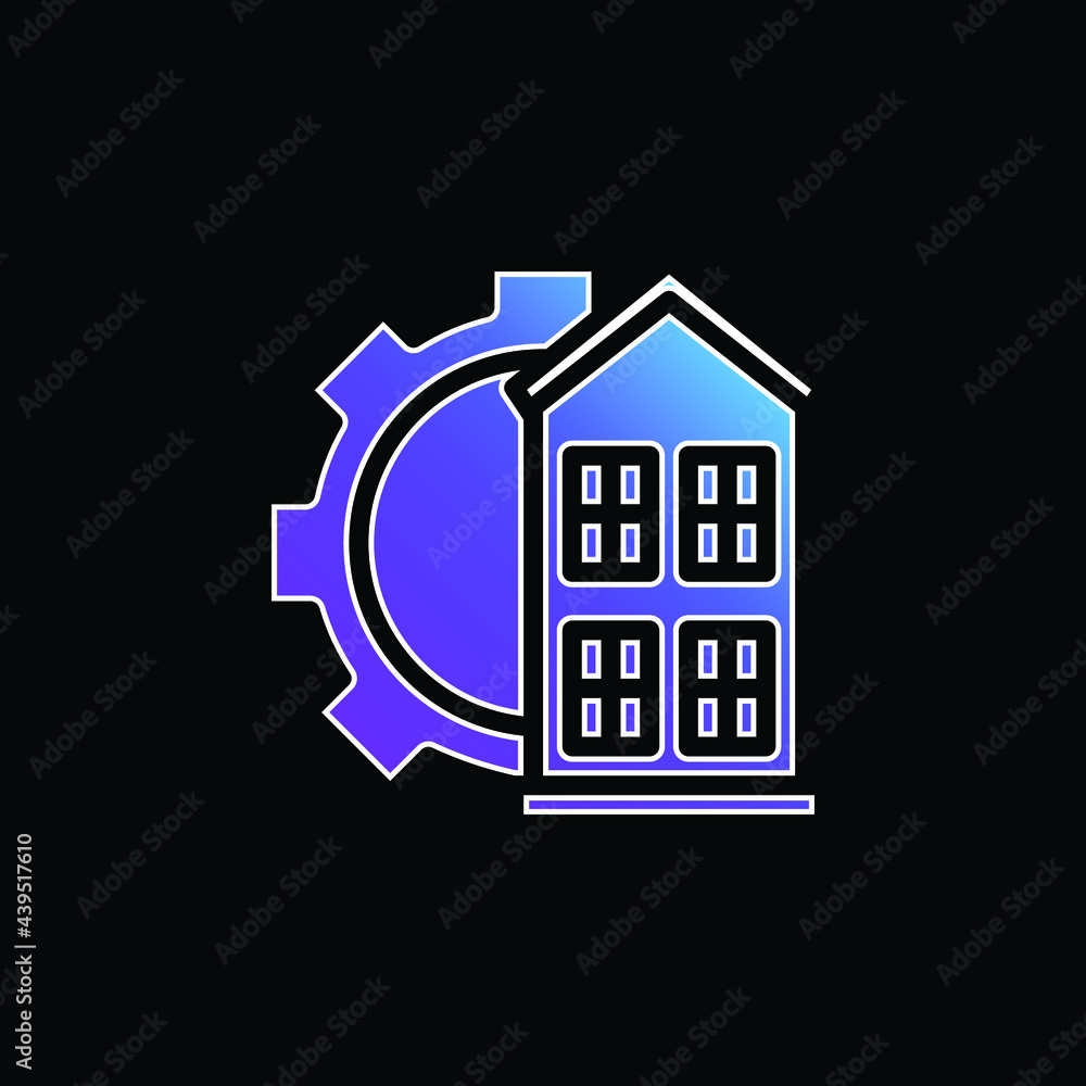 Architectonic blue gradient vector icon Architectonic blue gradient vector icon